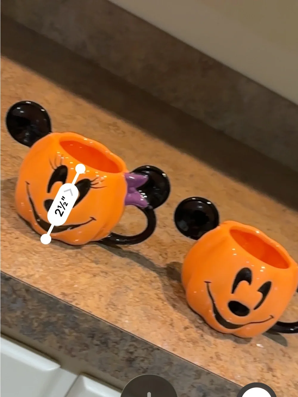 Disney Mickey & Minnie Pumpkin mini-Mugs — halloween fall home decor